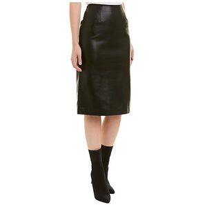 Black faux leather pencil skirt